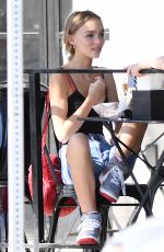 LILY-ROSE DEPP in Denim Shorts Out for Lunch in Los Angeles 09/30/2016