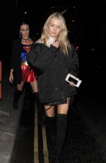 LOTTIE MOSS Leaves Star Studded Halloween Party in London 10/28/2016