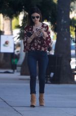 LUCY HALE in Tight Jeans Out in Studio City 10/10/2016