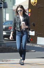 LUCY HALE Leaves a Starbucks in Los Angeles 10/26/2016