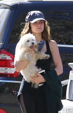 LUCY HALE Out with Her Dog in Los Angeles 10/20/2016