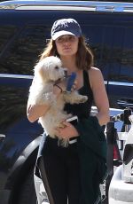 LUCY HALE Out with Her Dog in Los Angeles 10/20/2016