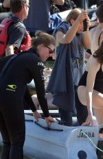 MARION COTILLARD in Swimsuit on the Set of 