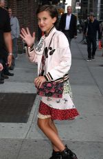 MILLIE BOBBY BROWN at Late Show with Stephen Colbert in New York 09/13/2016