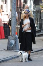 OLIVIA PALERMO Walks Her Dog Out in New York 10/18/2016