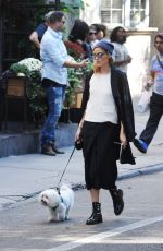 OLIVIA PALERMO Walks Her Dog Out in New York 10/18/2016