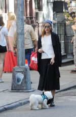 OLIVIA PALERMO Walks Her Dog Out in New York 10/18/2016
