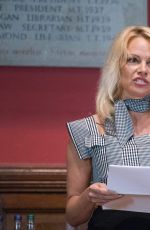PAMELA ANDERSON at The Oxford Union in UK 10/15/2016