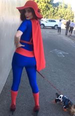 PHOEBE PRICE in Superman Costume Out in Los Angeles 10/15/2016