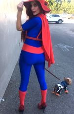 PHOEBE PRICE in Superman Costume Out in Los Angeles 10/15/2016