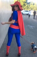 PHOEBE PRICE in Superman Costume Out in Los Angeles 10/15/2016