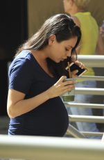 Pregnant MILA KUNIS Out and About in Studio City 10/21/2016