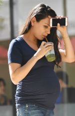 Pregnant MILA KUNIS Out and About in Studio City 10/21/2016