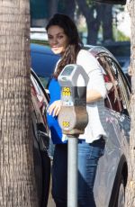 Pregnant MILA KUNIS Out and About in Studio City 10/25/2016