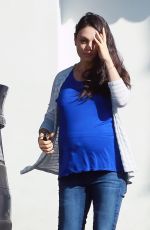 Pregnant MILA KUNIS Out and About in Studio City 10/25/2016
