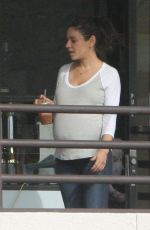 Pregnant MILA KUNIS Out for Coffee in Culver City 10/28/2016