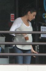 Pregnant MILA KUNIS Out for Coffee in Culver City 10/28/2016