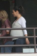 Pregnant MILA KUNIS Out for Coffee in Culver City 10/28/2016