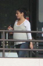 Pregnant MILA KUNIS Out for Coffee in Culver City 10/28/2016