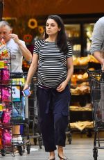 Pregnant MILA KUNIS Out for Grocery Shopping in Studio City 10/22/2016