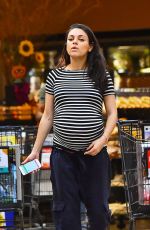 Pregnant MILA KUNIS Out for Grocery Shopping in Studio City 10/22/2016