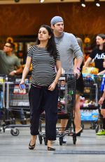 Pregnant MILA KUNIS Out for Grocery Shopping in Studio City 10/22/2016
