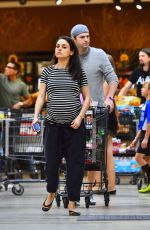 Pregnant MILA KUNIS Out for Grocery Shopping in Studio City 10/22/2016