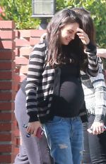 Pregnant MILA KUNIS Out Getting Lunch in Beverly Hills 10/14/2016
