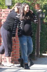 Pregnant MILA KUNIS Out Getting Lunch in Beverly Hills 10/14/2016