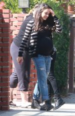 Pregnant MILA KUNIS Out Getting Lunch in Beverly Hills 10/14/2016