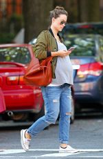 Pregnant OLIVIA WILDE Out in New York 10/06/2016