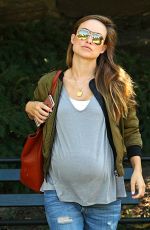 Pregnant OLIVIA WILDE Out in New York 10/06/2016