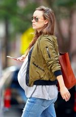 Pregnant OLIVIA WILDE Out in New York 10/06/2016