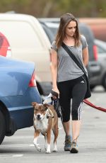 RACHAEL LEIGH COOK Walks Her Dogs Out in Los Angeles 10/27/2016