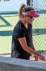 REESE WITHERSPOON on a Tennis Court in Los Angeles 10/21/2016