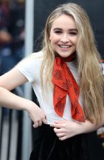 SABRINA CARPENTER on the Set of Extra in Los Angeles 10/12/2016