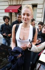 SOPHIE TURNER Leaves Her Hotel in Paris 10/05/2016