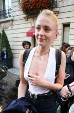 SOPHIE TURNER Leaves Her Hotel in Paris 10/05/2016