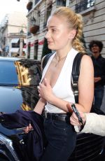 SOPHIE TURNER Leaves Her Hotel in Paris 10/05/2016