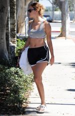 TALLULAH WILLIS in Shorts and Sports Bra Heading to a Gym in Los Angeles 09/30/2016