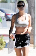 TALLULAH WILLIS in Shorts and Sports Bra Heading to a Gym in Los Angeles 09/30/2016