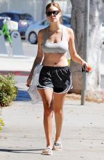 TALLULAH WILLIS in Shorts and Sports Bra Heading to a Gym in Los Angeles 09/30/2016