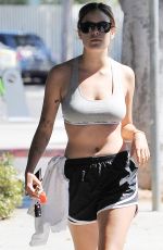 TALLULAH WILLIS in Shorts and Sports Bra Heading to a Gym in Los Angeles 09/30/2016