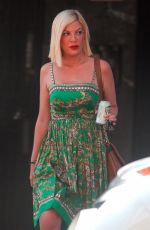 TORI SPELLING Out and About in Beverly Hills 10/05/2016