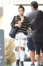 VANESSA HUDGENS in Ripped Jeans Out for Coffee in Los Angeles 10/26/2016