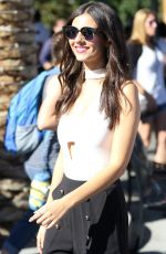 VICTORIA JUSTICE on the Set of Extra at Univesal Studios 10/20/2016