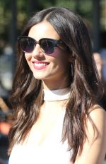 VICTORIA JUSTICE on the Set of Extra at Univesal Studios 10/20/2016