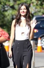 VICTORIA JUSTICE on the Set of Extra at Univesal Studios 10/20/2016