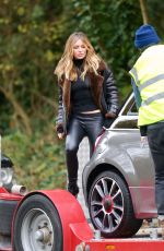 ABIGAIL ABBEY CLANCY on the Set of an Advert for Fiat Abarth in London 11/08/2016