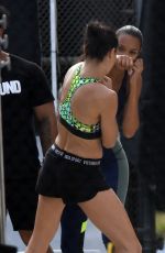 ADRIANA LIMA Shooting Workout Scene for Victoria